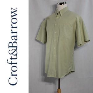 CROFT & BARROW Mens Oxford Shirt 2XL Green